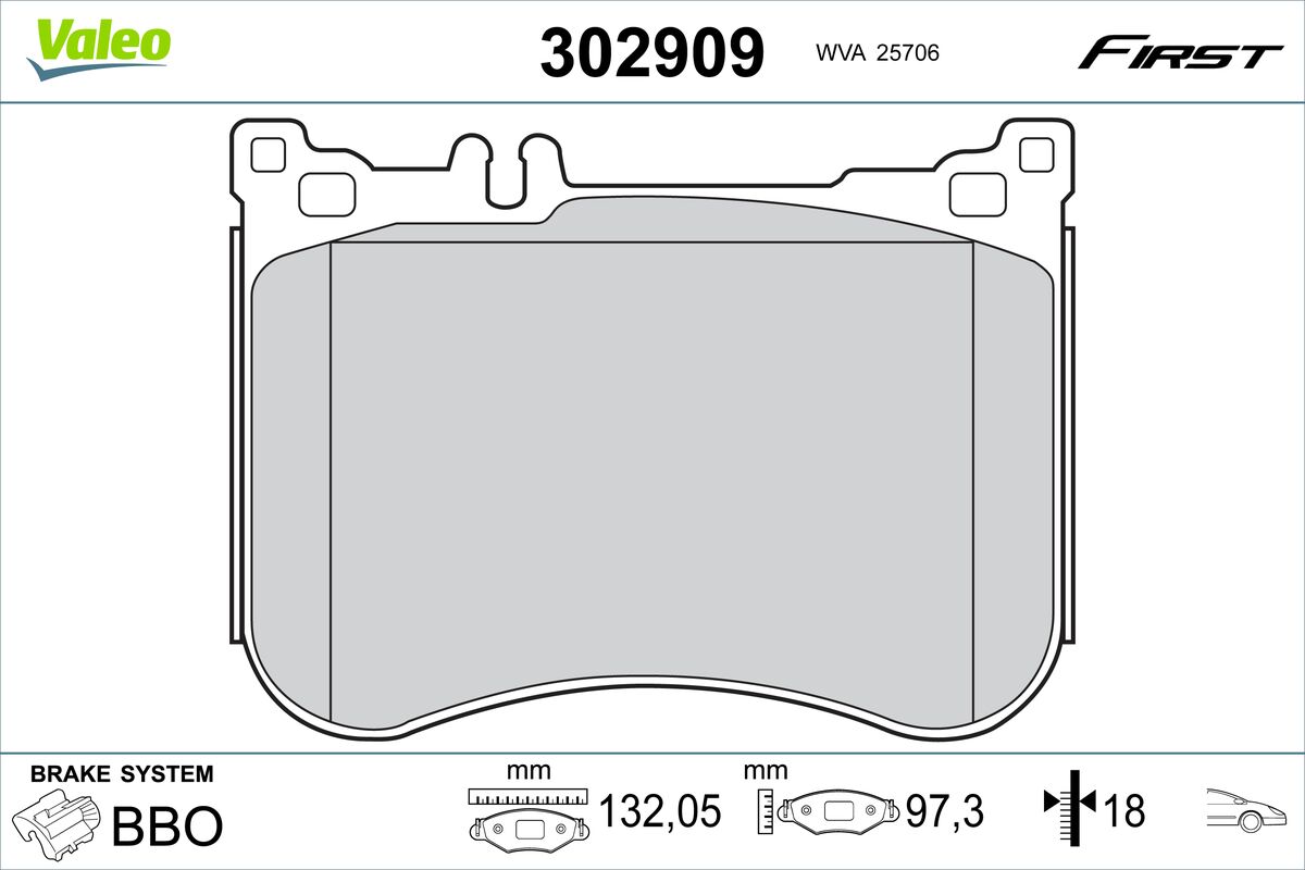 VALEO Fékbetét, mind 302909_VALEO